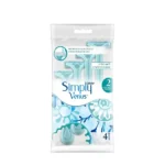Venus 2 Disposable 4 Razor For Women pack containing 4 blue razors with moisture strip