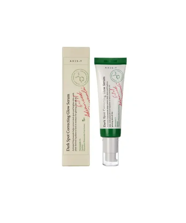 Axis-Y Dark Spot Correcting Glow Serum bottle and dropper